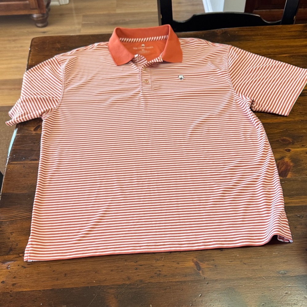 Striped Orange Southern Shirt Polo Shirt